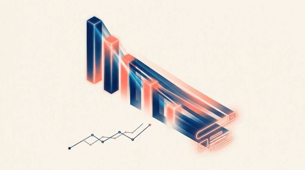 Illustration symbolisant la chute du taux de clic organique causée par les aperçus générés par IA